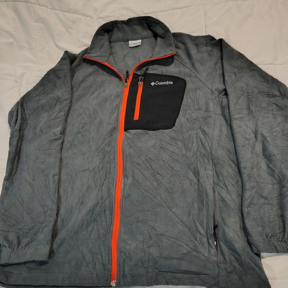 Columbia Men's Performance Jacket in Gray with Orange Trim